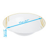 20 Pack 10oz Plastic White & Gold Designed Party/Soup Bowls