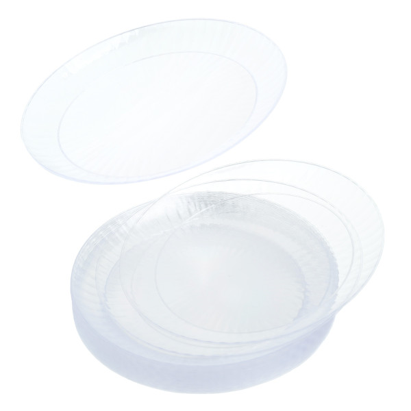 20 Pack 7 Clear Designed Hard Plastic Plates Categories