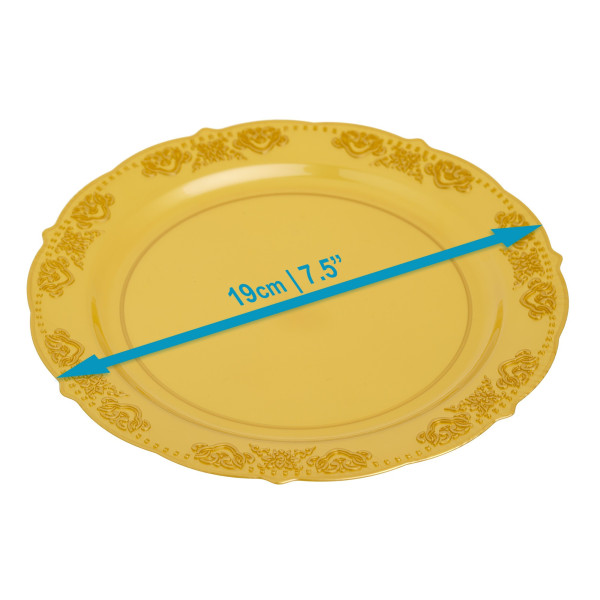 20 Pack 7.5 Hard Plastic Gold Plates Categories