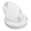 20 Pack 7.5" White & Silver Designed Plastic Plates
