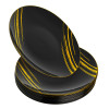 20 Pack 8" Black & Gold Designed Plastic Plates