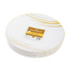 20 Pack 8" White & Gold Designed Plastic Plates