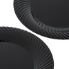 20 Pack 9" Black Plastic Plates with Seashell Rim