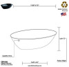 2.25 Litre Black Oval Plastic Serving Bowls