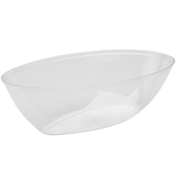 2.25 Litre Clear Oval Plastic Serving Bowls