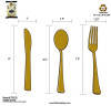 24 Pack Combo Gold Plastic Cutlery - Spoons, Forks, Knives (8 of Each)