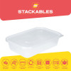 25 Pack 500ml Rectangular Clear Plastic Containers with Lids