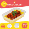 25 Pack 500ml Rectangular Clear Plastic Containers with Lids