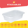 25 Pack 650ml Rectangular Clear Plastic Containers with Lids