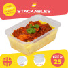 25 Pack 750ml Rectangular Clear Plastic Containers with Lids