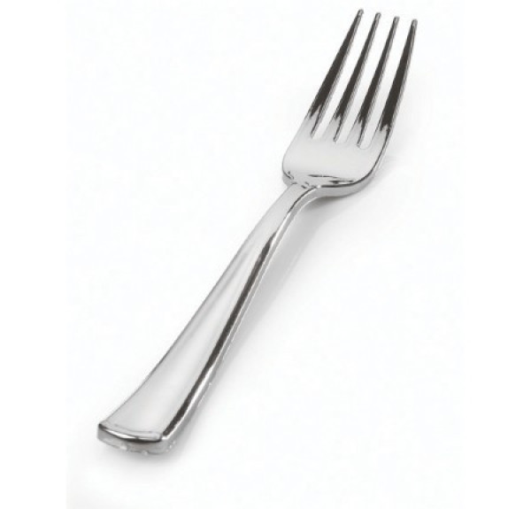 25 Pack Silver Plastic Forks