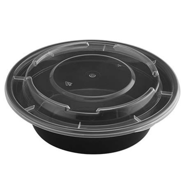 340ml Round Plastic Container with Lid