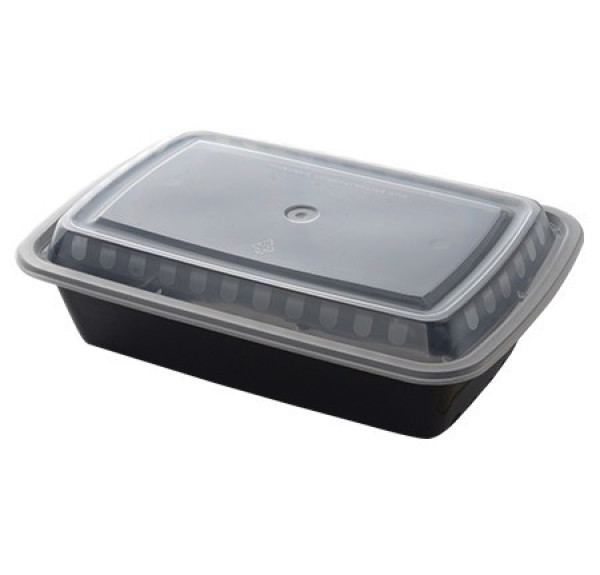 38oz Rectangular Plastic Container with Lid