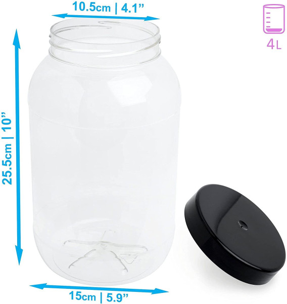 4 Litre Plastic Round Food Storage Jar
