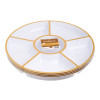 4 Pack 12" Compartment Sectional Serving Tray Platters White with Gold