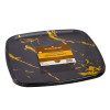 4 Pack 12" Square Marble-look Black & Gold Plastic Serving Platter Tray