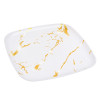 4 Pack 12" Square Marble-Look White & Gold Plastic Serving Platter Tray