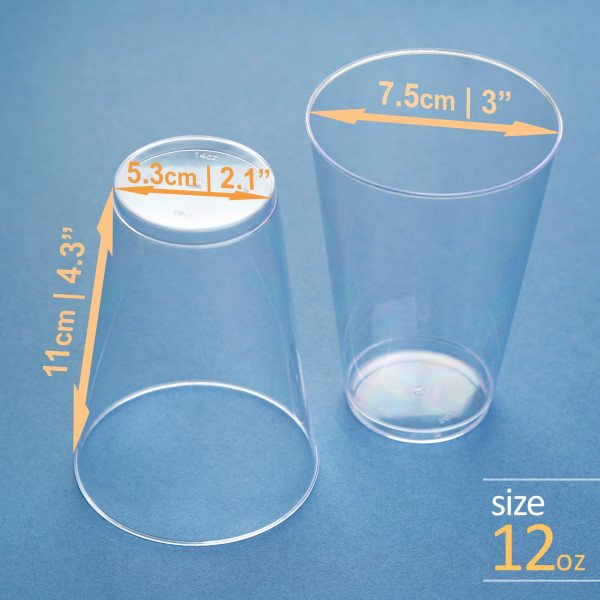12 pcs 6 oz. Silver Rim on Clear Disposable Plastic Party Goblets
