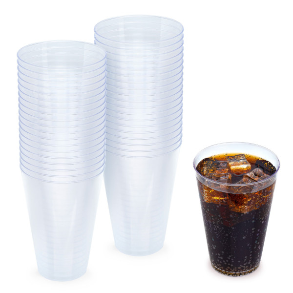 40 Pack 14oz Plastic Clear Party Glasses/Cups