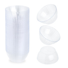 40 Pack 5oz Plastic Clear Dessert Party Bowls