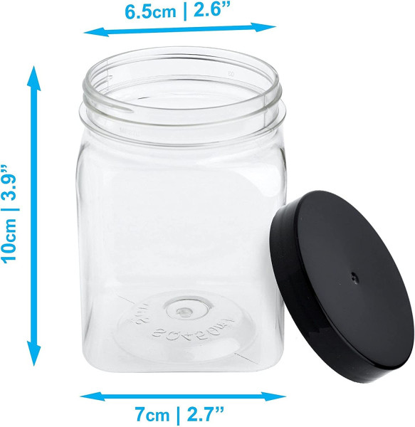 450ml  Square Plastic Food/Candy Storage Jar