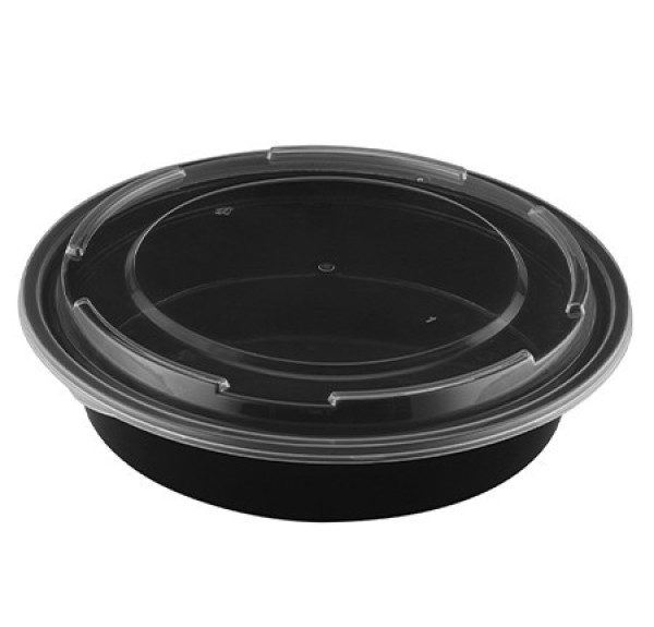 48oz Round Plastic Container with Lid