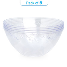 5 Pack 2900ml Clear Plastic Party Serving Bowls