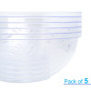 5 Pack 5000ml Clear Large Plastic Party Serving Bowls