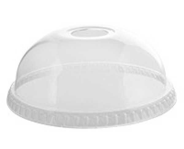 50 Pack 107MM PETE Dome Lid with Hole