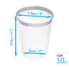 50 Pack 10oz Clear Plastic Party Cups with Silver Rim