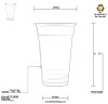 50 Pack 24 oz. PETE Plastic Smoothie Cups