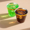 50 Pack 5oz Clear Plastic Party Dessert Cups with Gold Rim