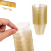 50 Pack 5oz Gold Glittered Plastic Party Dessert Cups