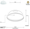 100 Pack 92MM PETE Dome Lid with Hole