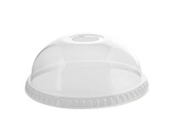 100 Pack 92MM PETE Dome Lid with Hole