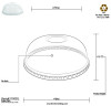 50 Pack 95MM PETE Dome Lid no Hole