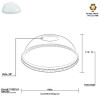 50 Pack 98MM PETE Dome Lid with Hole