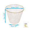 50 Pack 9oz Gold Glittered Plastic Party Cups