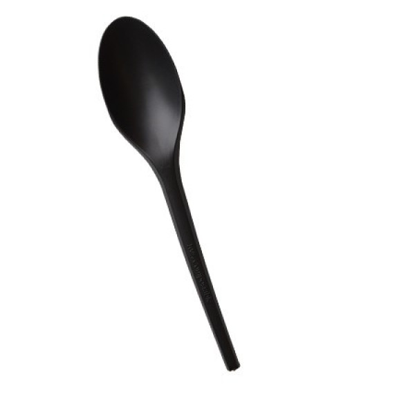 50 Pack CPLA Black Disposable Spoons