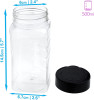 500ml Plastic Spice & Food Storage Jars with Shaker Lids