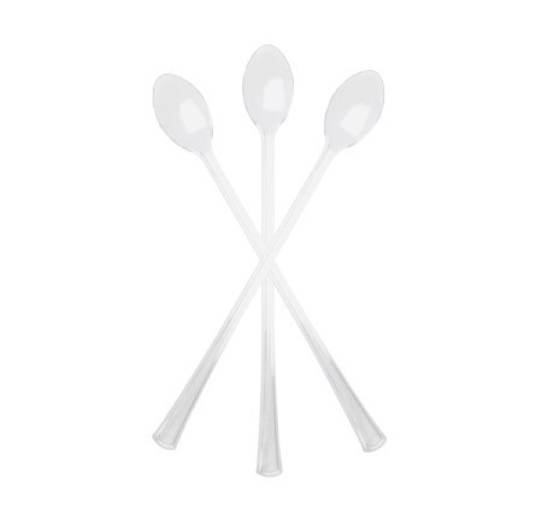 6" Mini Cocktail Spoons Clear 20 Pack