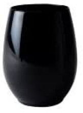 6 Pack 12oz Black Stemless Plastic Wine Goblets