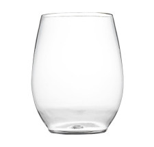 6 Pack 12oz Clear Stemless Plastic Wine Goblets