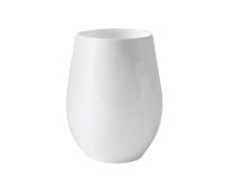 6 Pack 12oz White Stemless Plastic Wine Goblets