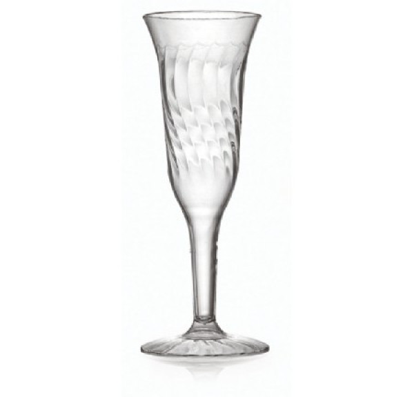 8 Pack 5oz Plastic Champagne Flutes (one piece)