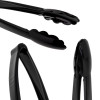 6 Pack 7.5" Black Plastic Serving Tongs