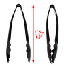 6 Pack 7.5" Black Plastic Serving Tongs