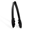 6 Pack 7.5" Black Plastic Serving Tongs