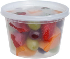 8 Pack 16oz Round Plastic Containers with Lids