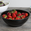 Black Round Eco Friendly Plastic Serving Bowl Smooth Design